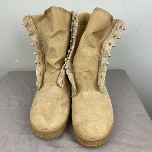 McRae military boots men's 8.5w brown combat Vibram sole NO LACES - Picture 2 of 7